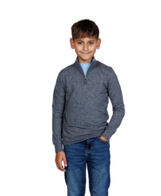 Boys Brushed Melange Super Soft Quarter Zip