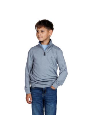 Tailorbyrd Boys Modal Quarter Zip - Melange grey