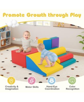 Toddler 7-Piece Soft Foam Climbing Blocks Set Indoor Play