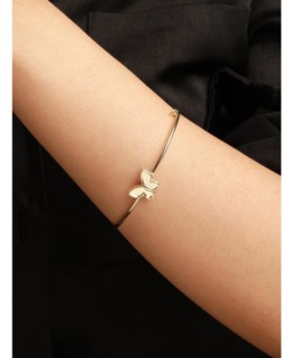 Butterfly Bangle Bracelet in 14K Gold, Size Medium