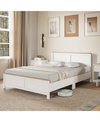 Twin Size Bed Frame with Headboard Modern Platform Bed Frame