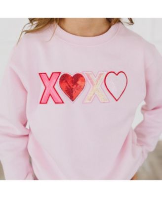 Toddler Girls XOXO Sequin Patch Valentine's Day Sweatshirt