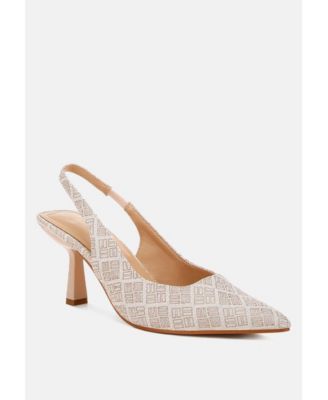 Womens Faina Pointed Toe Kitten Heel Pumps