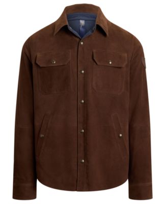 Men's Reversible Suede-Taffeta Shirt Jacket