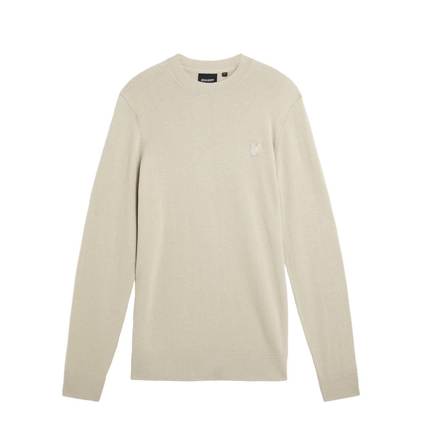Мужской свитер Lyle & Scott Tonal Superfine Crew Neck, цвет: Серый — фото 2