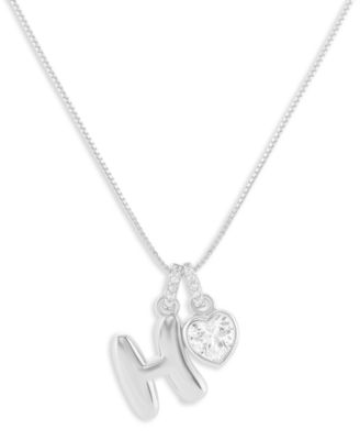 Sterling Silver Initial Charm Necklace in Holiday Ornament, Macy's Exclusive