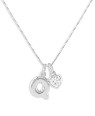 Sterling Silver Initial Charm Necklace in Holiday Ornament, Macy's Exclusive