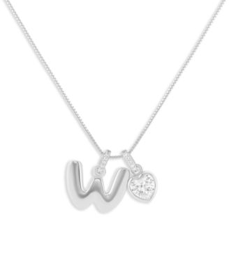 Sterling Silver Initial Charm Necklace in Holiday Ornament, Macy's Exclusive
