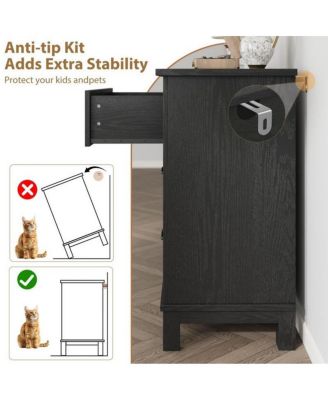  47" Wide MDF, Engineered Wood Storage Chest, Freestanding Closet Organizer 6-Drawer Modern Wooden Dresser,