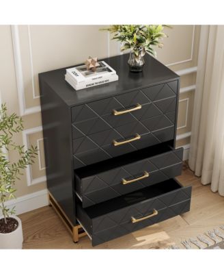 4 Drawer Dresser for Bedroom, Modern Chest of Drawers Storage Organizer