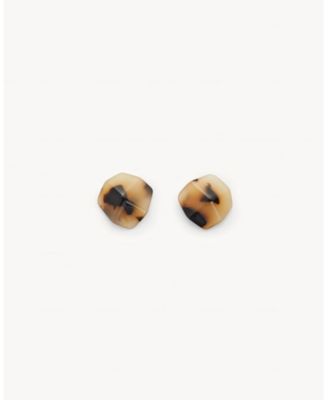 Mini Sculpture Studs in Blonde Tortoise