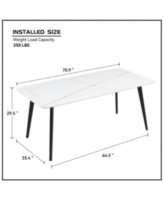 Porcelain Dining Table White 70"