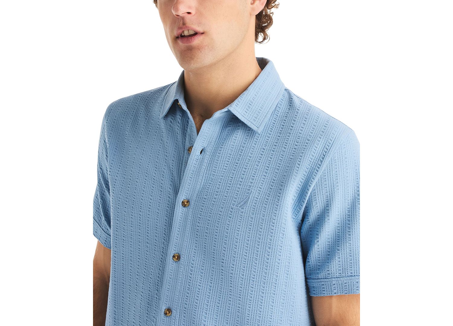 Men's Seersucker Short-Sleeve Shirt