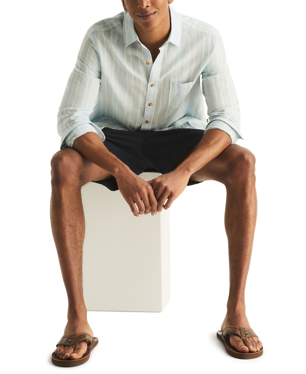 Nautica Men's Striped Long-Sleeve Shirt