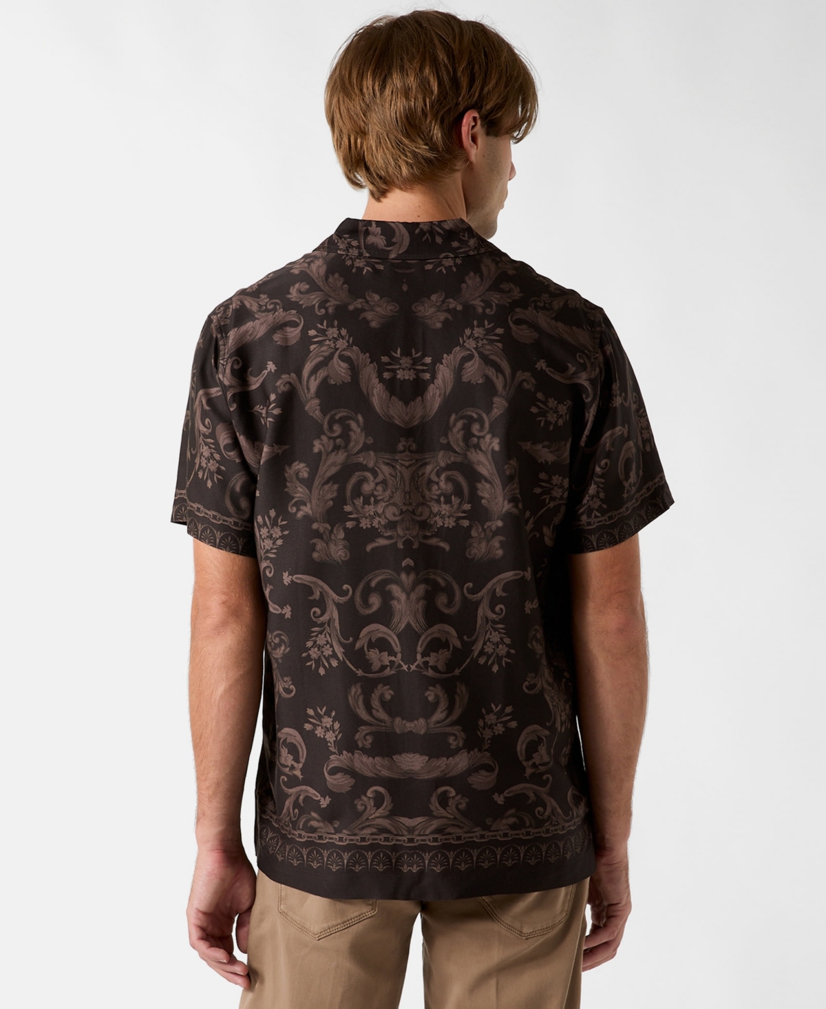 Guess Men's Baroque Printed Pointed Collar Shirt