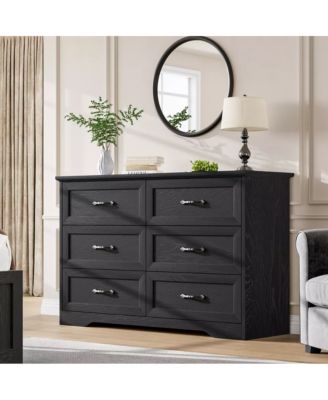 6-Drawer Modern Dresser with Wide Metal Handle, Closet Organizer Storage Chest, Clothes Cabinet for Bedroom, Living Room