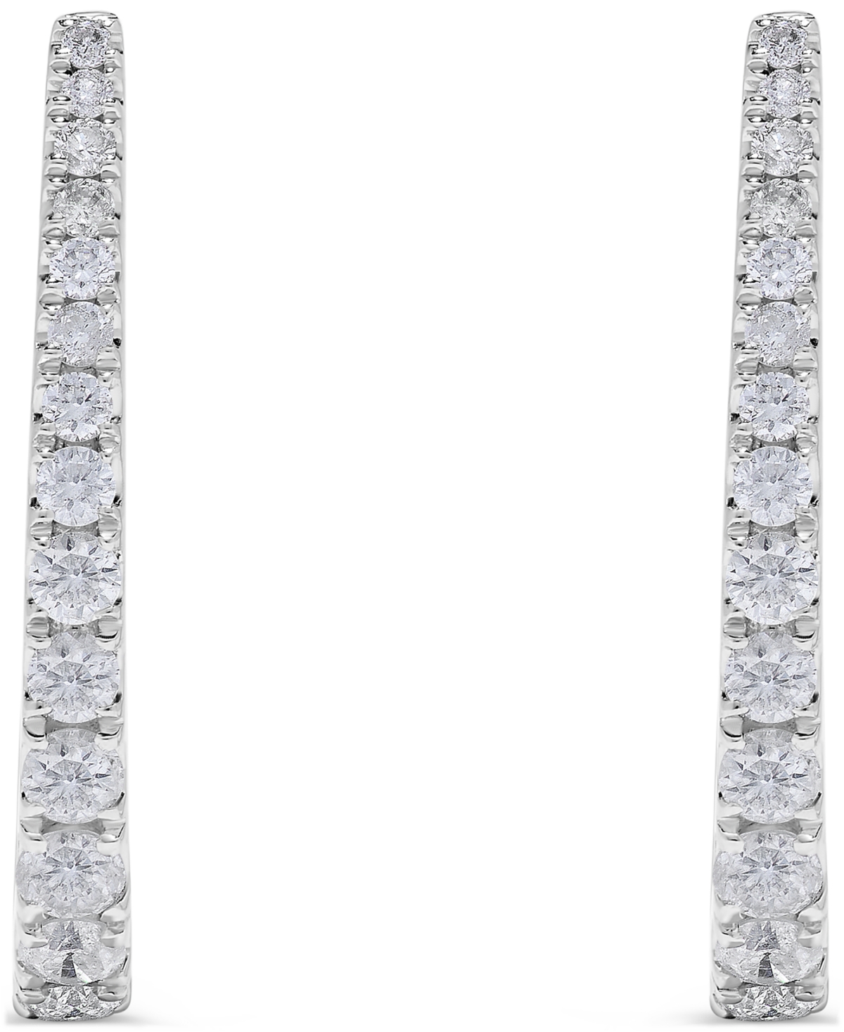 Macy's Diamond Hoop Earrings (0.65 ct. t.w.) in 14k White Gold