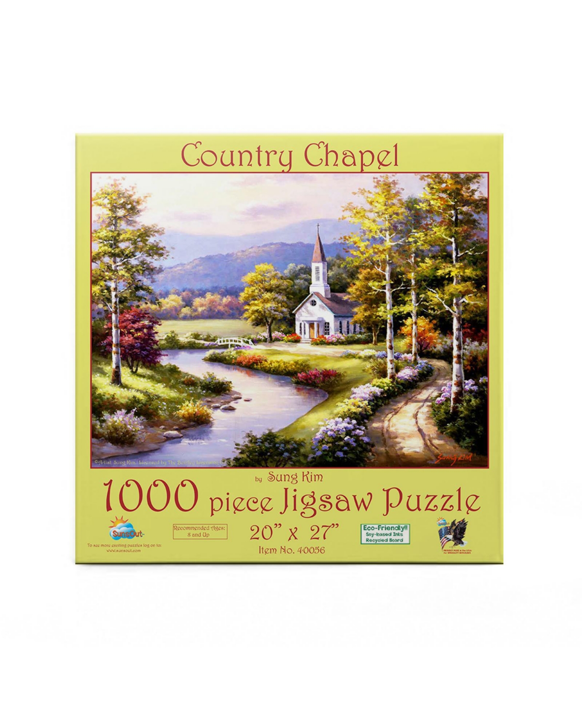SunsOut Country Chapel 1000 piece Jigsaw Puzzle for Adults