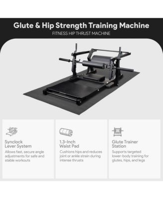 Hip Thrust Machine, Adjustable Synclock Lever for Home Gym