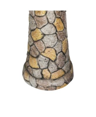 24”H Stone-Like Concrete Bird Bath with Pedestal for Garden, Patio, Yard Outdoor Decor