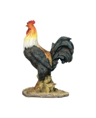 22.4" Rooster Concrete Garden Statue - Large Outdoor Chicken Decor for Garden, Patio, Deck, Home & Office