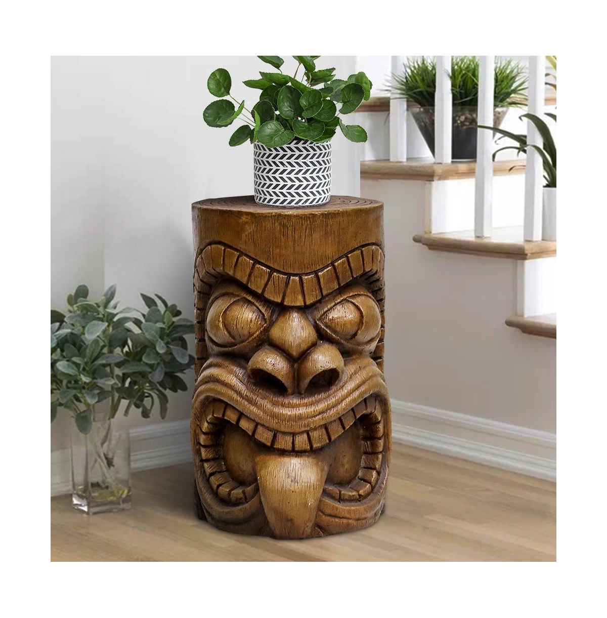 Sunjet Outdoor Decorative Sculpture – The Grande Tiki God Kanaloa Concrete Statue 19.6"H, Indoor/Outdoor Garden, Patio, Backyard, Office D