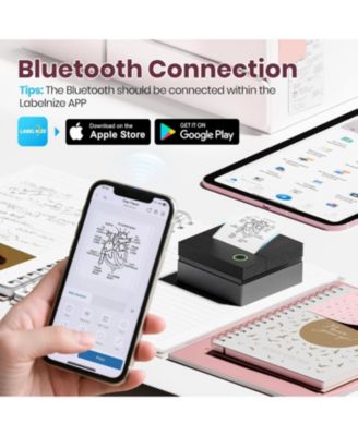 PM290C Inkless Sticker Maker: Portable Bluetooth printer with 3 paper rolls. Creates notes, journal labels. Perfect gift for school/office.