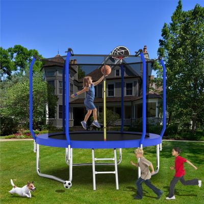 Streamdale 8FT Blue Trampoline with Safety Net and Hoop