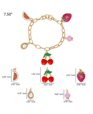 Cherry & Fruit Charm Bracelet
