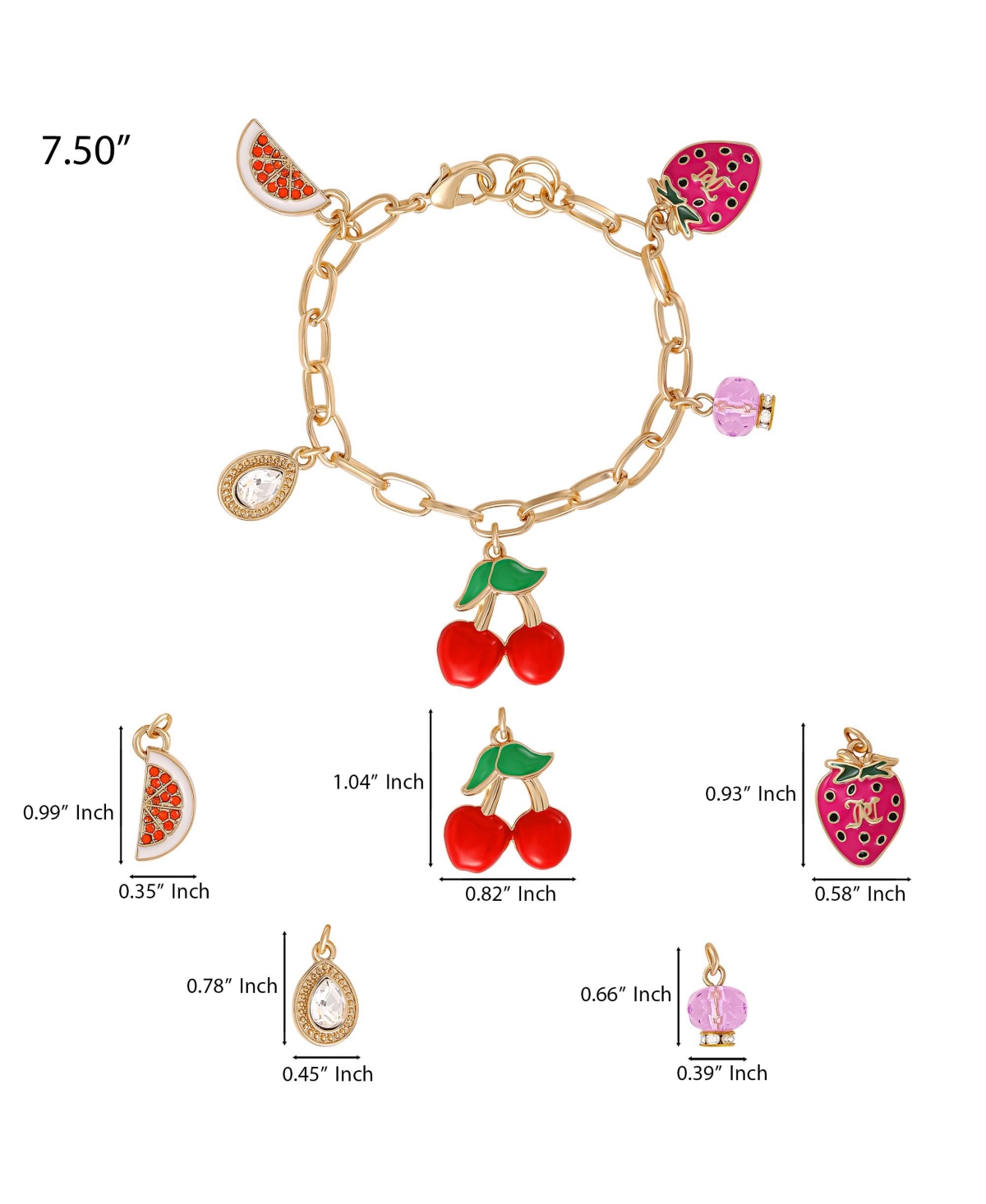 Juicy Couture Cherry & Fruit Charm Bracelet