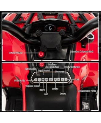 12V Kids Ride On ATV 4 Wheeler with MP3 and Headlights-Red