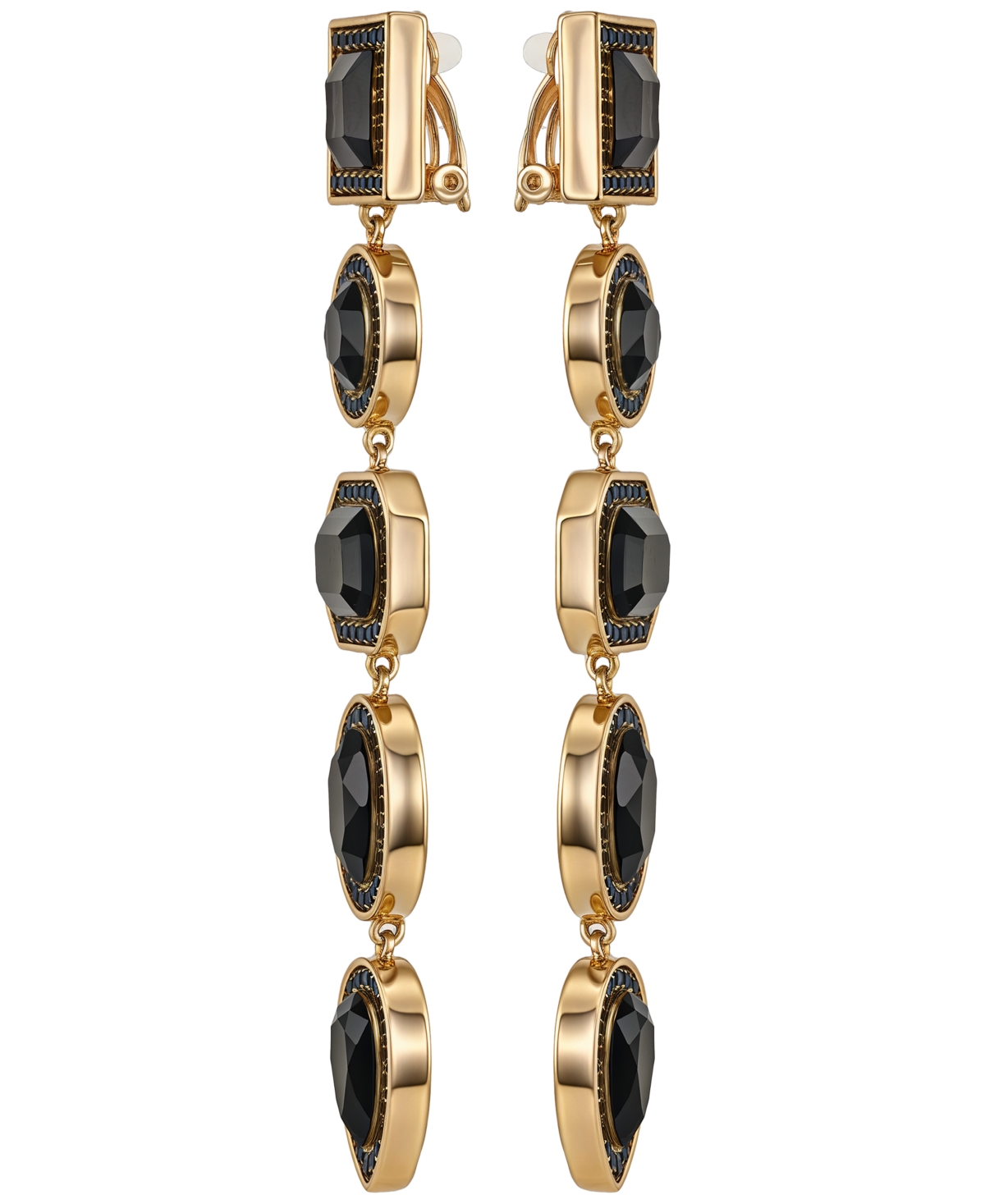 Guess Rhinestone Gold-Tone Linear Clip Statement Earrings (Also Available Silver-Tone)
