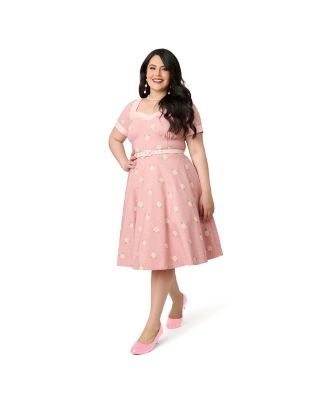 Plus Size Sweetheart Neckline Swing Dress