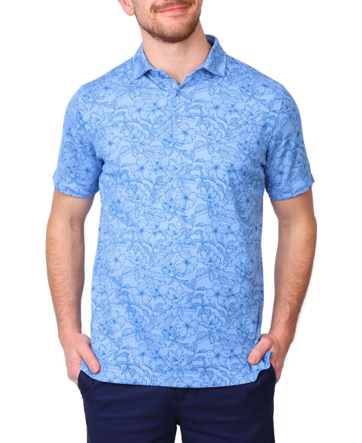 Tailorbyrd Men's Floral Modal Pique Polo