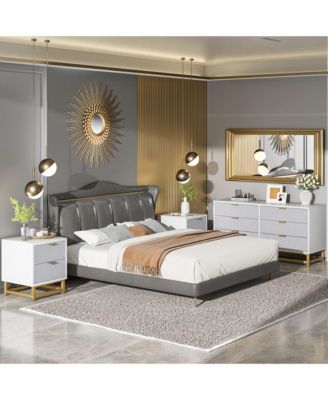 6 Drawer Dresser for Bedroom, Modern Dresser Chest with Metal Legs, Wide Storage Organizer