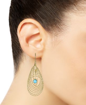 Sky Blue Topaz (2 ct. t.w.) Bezel Spiral Drop Earrings in 14k Gold-Plated Sterling Silver (Also Available in Citrine)