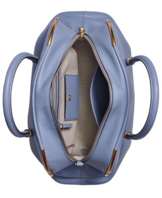 Satin Leather Large Satchel Bag