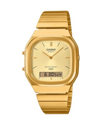 Casio Men's Japanese Quartz Gold-Tone Stainless Steel Watch, 35.8mm ...