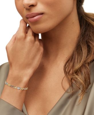 Lobster Clasp Stampato Chain Bracelet in 14k Gold Plated Sterling Silver