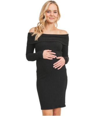 Women's Ribbed Off Shoulder Long Sleeve Bodycon Dress