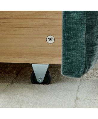 California King Upholstered Platform Bed with Chenille Fabric, Soft Headboard and Storage Drawer