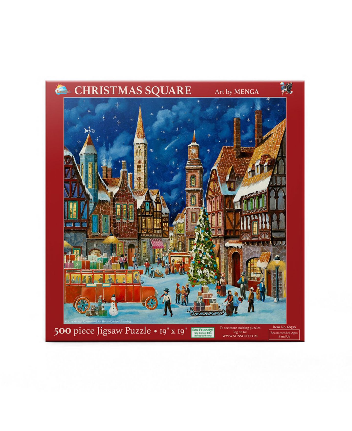 Детский пазл SunsOut Christmas Square 500-Piece Jigsaw Puzzle, от 15 лет — фото 3