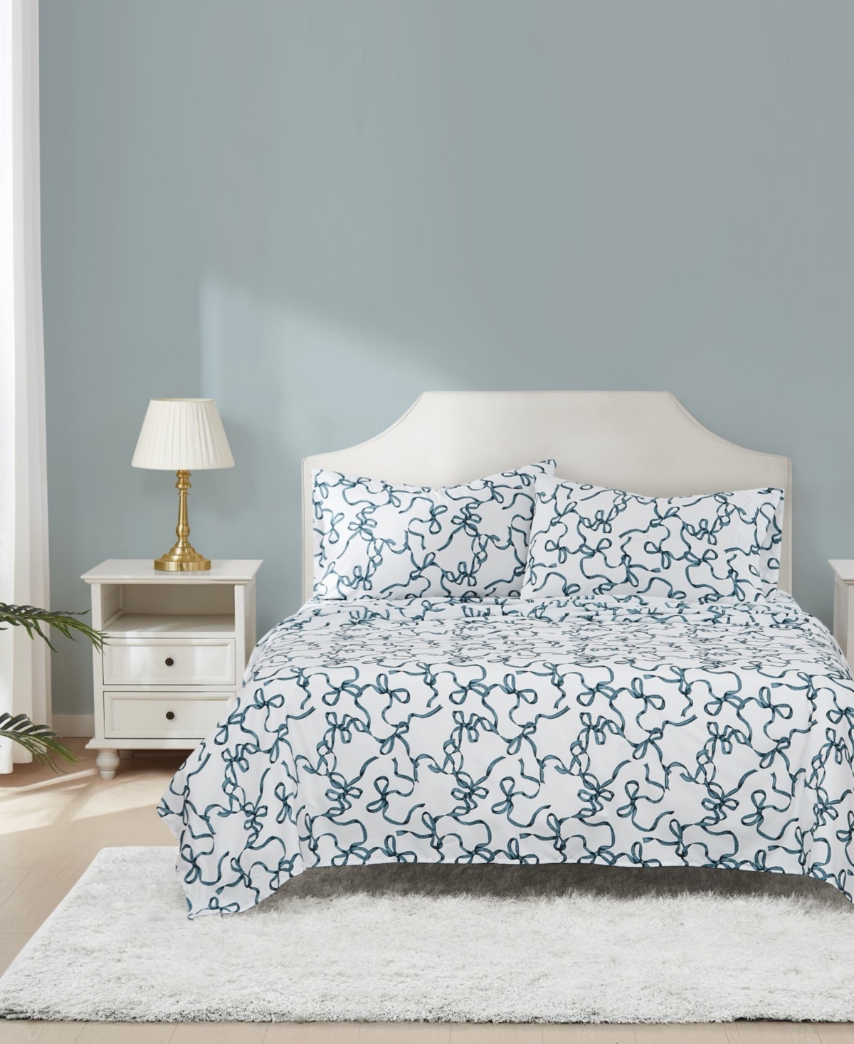 Truly Soft Printed Bow 4-Piece Sheet Set