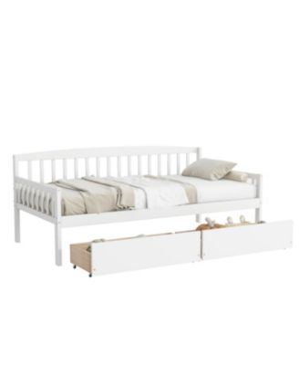 White Twin Daybed with Storage Drawers