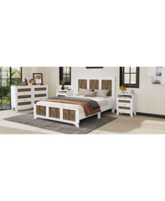  Wooden Platform Queen Bed with Plywood Slats