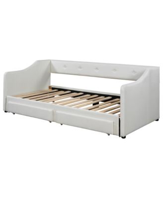 Twin XL to King Size Upholstered Daybed with Two Drawers
