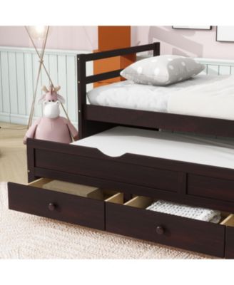 Streamdale Twin Bed with Headboard, Trundle, and Storage Drawers