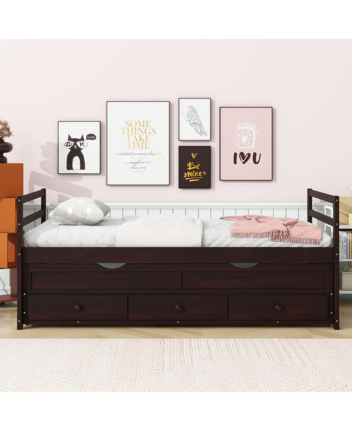 Streamdale Furniture Streamdale Twin Bed with Headboard, Trundle, and Storage Drawers