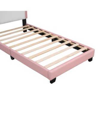 Streamdale Twin size Upholstered Princess Bed With Crown Headboard,Twin Size Platform Bed with Headboard