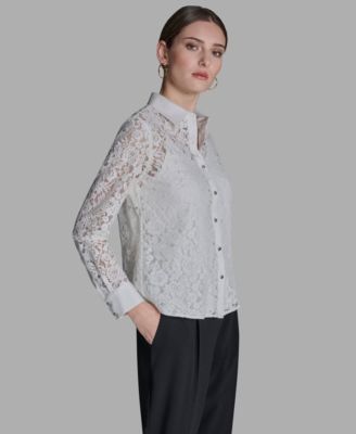 Women's Long-Sleeve Lace Blouse
